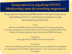 The overseas Filipino workers (OFW) has long been waiting for the iDOLE card which was promised by the Department of Labor and  Employment (DOLE). It is said to replace the hassle and lengthy queues in applying for overseas employment certificate (OEC) and make the lives of the OFWs easier. With the release of the iDOLE being canceled due to lapses in implementation, the Overseas Workers Welfare Administration (OWWA) is now releasing a new ID for OFWs which is called the OWWA OFW e-Card. What is it and how to get it? In this article, we provided you with some vital information about the card as well as how and where the OFWs can get it.     Ads     Sponsored Links    What is OWWA OFW e-CARD?   OWWA OFW e-Card is proof of being an active OWWA member and aims to hasten access to OWWA programs and services. It is also recognized as a government-issued ID that can be used or presented in any transactions with Philippine Overseas Labor Office (POLO) or consulates and embassies abroad should an OFW need to avail assistance.    Who can apply for the OWWA OFW e-CARD?   All "balik-manggagawa" with an active OWWA membership, valid Overseas Employment Certificate / Exemption Number and valid passport may apply for OFW e-CARD. Note that your OWWA membership must be valid for more than 90 days from the day of your application to get an OFW e-CARD.   Can the newly deployed OFWs apply?   Currently, the OWWA OFW e-CARD is in Phase 1 only so Balik-Manggagagawa will first be given the first. The next month will also launch Phase 2 of the OFW E-Card where other active OWWA members who are not included in Phase 1 may also apply for the OWWA OFW e-Card.   Who are the Balik-Manggagawa?   According to the POEA Rules and Regulations, Balik-Manggagawa is an OFW who completes or currently completes the employment contract and:   a. Returning to the same employer/employer in the former workplace   b. Returns to the same employer/employer in the new workplace.   New hires, direct hires, and the Government Placement Branch (GBP) -hired workers are NOT among the Balik-Mangagagawa.   What are the benefits available to OWWA using the OWWA OFW e-CARD?  OWWA OFW e-CARD has various benefits for active OWWA members, as follows: Faster avails of OWWA programs and services It will serve as the exit clearance of the country Gaining Digital OWWA OFW e-CARD to OWWA Mobile App that can be used as well as OWWA OFW e-CARD Obtaining a permanent OWWA / OFW membership number Recognized government-issued Identification Card     How do I know the status of my OWWA Membership?   To find out about OWWA Membership status, you can Download the OWWA Mobile App on a smartphone. It's free on Google Play and App Store. You can also go to POLO-OWWA if you are working in a country or in an OWWA Regional Welfare Office at a place where you are in the Philippines.   If my OWWA Membership expired, where can I renew?   If an OWWA membership expires but there is still an active contract, you can renew the following procedures:   Online  - Visit and OWWA website www.owwa.gov.ph and just request the message at the top of the Online Application Form for OWWA OFW e-CARD  - You can also renew through the OWWA Mobile App   In Abroad  - Go to the POLO-OWWA office in your country In the Philippines  - Go to OWWA Regional Welfare Offices and OWWA satellite offices located at POEA Ortigas, NAIA Terminal 1, 2, and 3, Trinoma, and the Duty-Free Fiesta Mall.    Fill out the application form and select OWWA regional office on where you want to claim your OWWA OFW e-card  Click the submit button after completing the form.  Add your e-mail address or your Facebook profile name to monitor your card status and by visiting this link to check for the delivery status (card status tracker)  Get the OWWA e-card on your chosen OWWA regional welfare office.   How do I get my OWWA OFW e-CARD?   Please make an online application form and select OWWA Regional Welfare Offices where you want to pick up the OWWA OFW e-CARD.   If I am still abroad, can I apply for an OWWA OFW e-CARD?   Yes. Back-Workers who are still abroad may apply for OWWA OFW e-CARD online at www.owwa.gov.ph. For the time being, the pick-up location for OFW e-CARO is limited to OWWA Regional Welfare Offices in the Philippines. The OFW can take his OWWA OFW e-CARD to the country. Please note that an OWWA membership of an OFW must not be less than 90 days from the date of application to obtain an OWWA OFW e-CARD.   Can I get the OWWA OFW e-CARD even though I'm still abroad?   Possible. The OWWA Authorization Letter only provides the authoritative relative with a copy of the OFW's Passport Identification Page and filed it with the selected OWWA Regional Welfare Office.   What if I lost my OWWA OFW e-CARD?   OWWA OFW e-CARD is only free of charge. Contact the nearest OWWA Regional Welfare Office for information on how to obtain a new OWWA OFW e-CARD.overseas Filipino workers, OFW, iDOLE, Department of Labor and  Employment,  DOLE, overseas employment certificate, Overseas Workers Welfare Administration,OWWA OFW e-Card