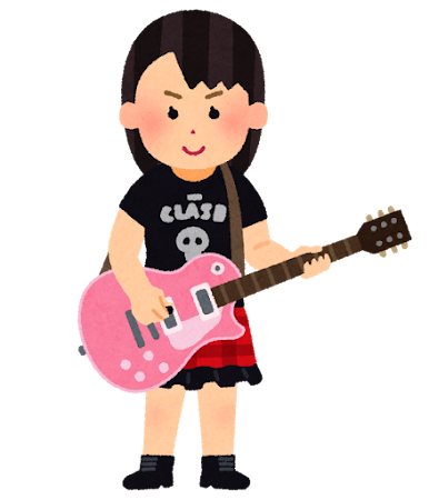 無料イラスト かわいいフリー素材集 ロック少女 ギター少女のイラスト