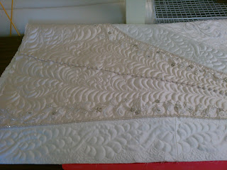 Back Porch Quiltworks Heirloom wedding  dress  quilt 