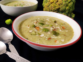 Creamy almond broccoli soup recipe