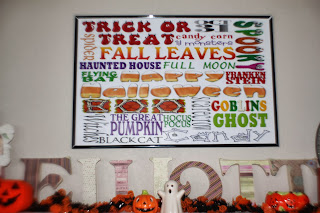 Halloween Fall Mantel with Subway Art Printable