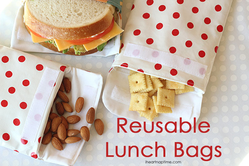 Sewing pattern reusable lunch bags, photo by I Heart Nap Time | Happy in Red