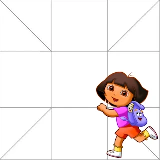 cajita-invitación de Dora la Exploradora para imprimir gratis 