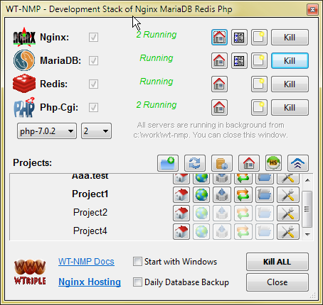 wtnmp Web Server LEMP Stack Localhost