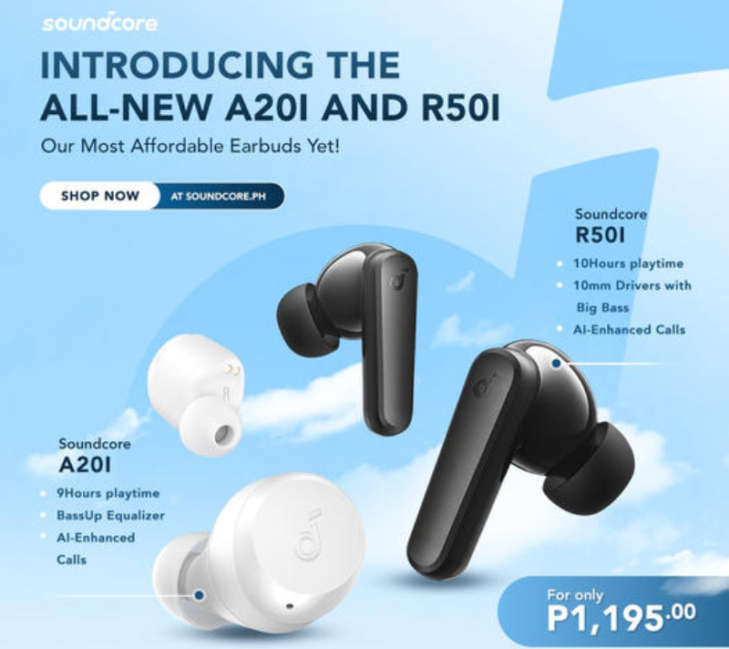 Anker Soundcore A20i and R50i is now in PH, priced at PHP 1,195!