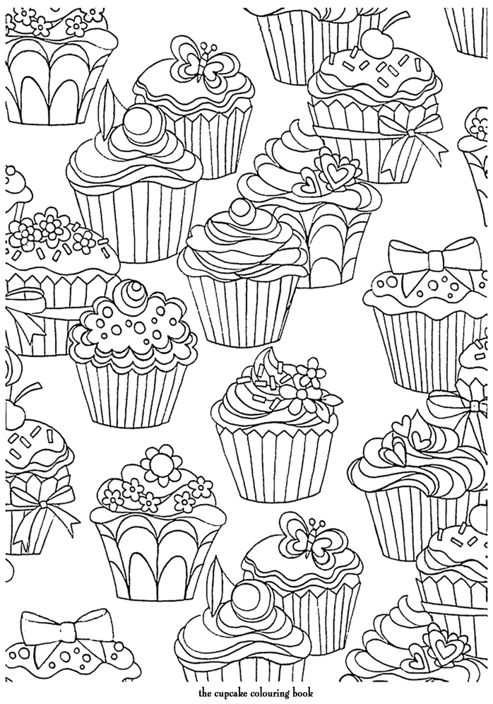 Download Coloring Page World: Cupcake Pattern