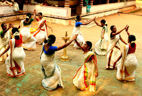Thiruvathira kali is a traditional group dance of Kerala played by women on Thiruvathira festival
