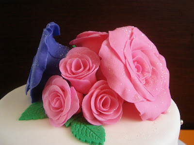 tarta fondant rosas