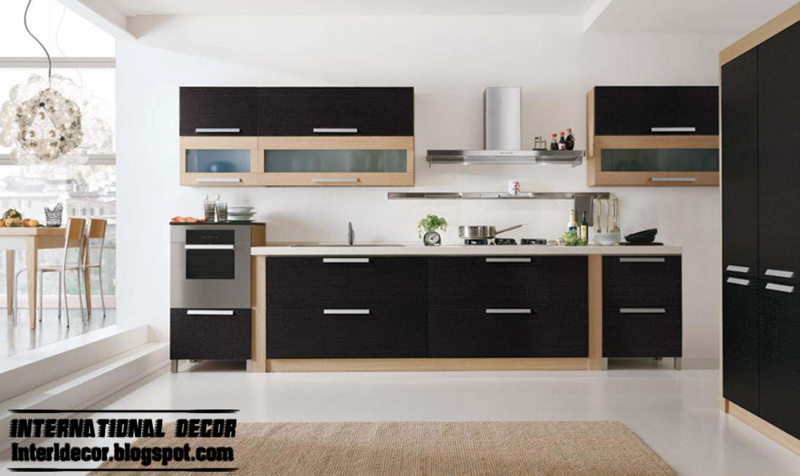 Modern black kitchen designs, ideas, furniture, cabinets 2015