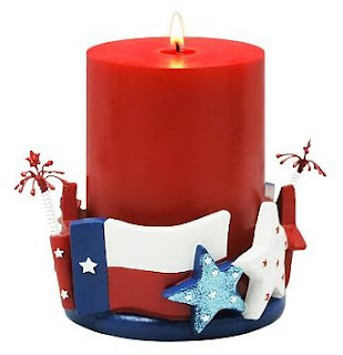 Texas Flag Pillar Candleholder