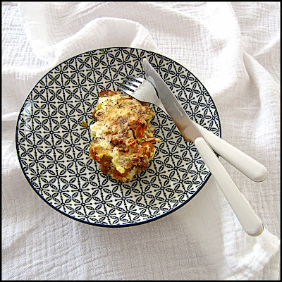 Hors table de Pauline - Gratin de butternut au chèvre et à la pancetta.