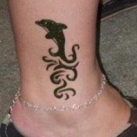 Dolphin Ankle Tattoo Design