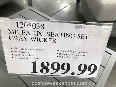 Deal for the Milea 4pc Gray Wicker Seating Set at Costco