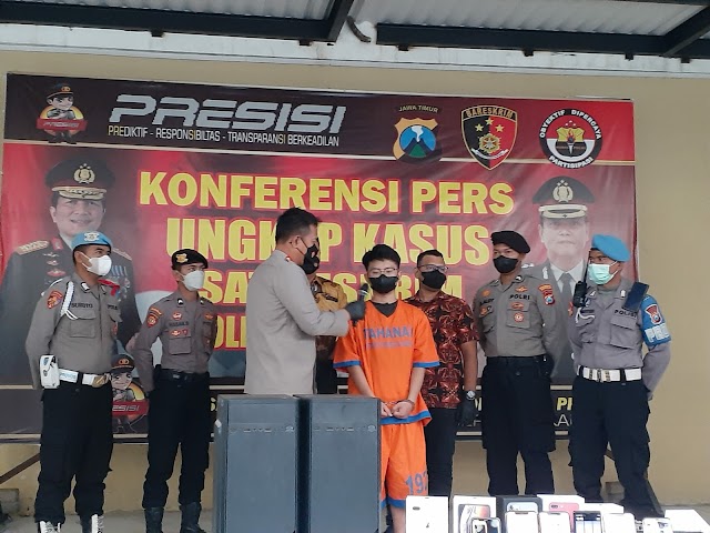 Satreskrim Polresta Sidoarjo Berhasil Mengamankan Pedagang HP Rekondisi