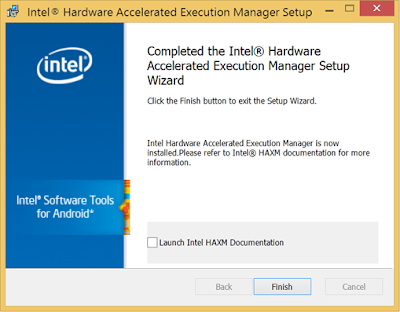 Klik "Selesai" untuk keluar dari penginstal. Intel HAXM sekarang terinstal dan siap digunakan