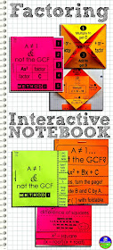 Flippables for a factoring interactive notebook (foldables)