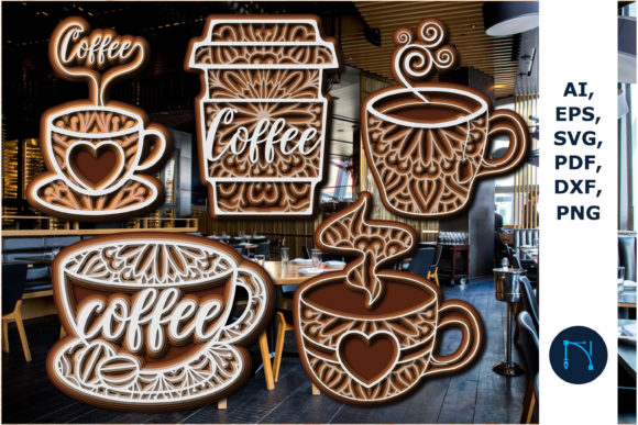 Download Free Layer 3d Coffee Cup Cutting SVG Bundle Compatible with Cameo Silhouette Studio, Cricut and other cutting machines for any crafting projects.