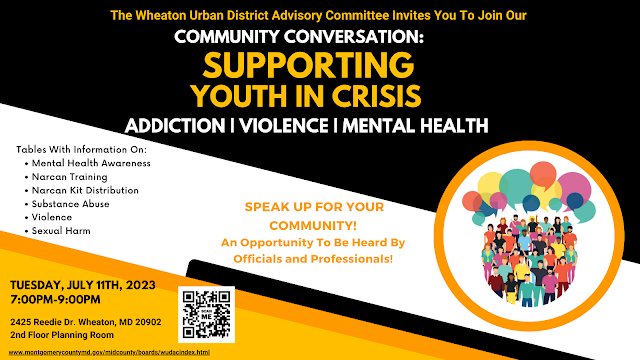 Wheaton Urban District to Hold Conversation on Tuesday, July 11, on ‘Supporting Youth in Crisis’