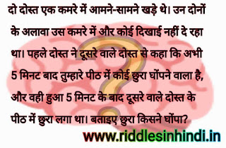 पीठ में छुरा किसने घोंपा - Jasoosi Paheliyan Image With Answers