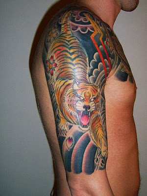 Japanese Lion Tattoo Style on Side Man