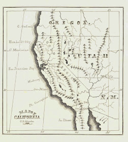 A hand-drawn map of California.