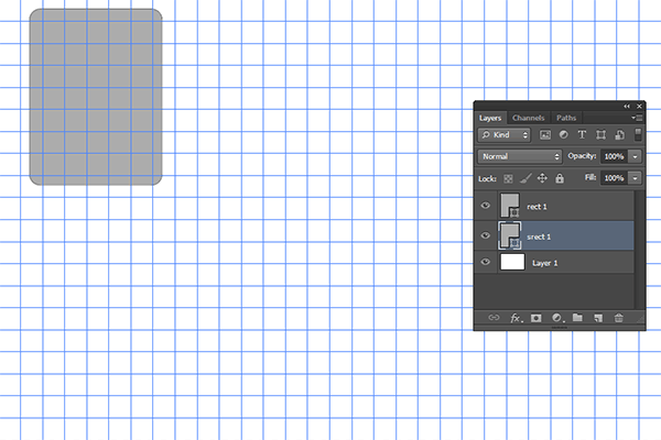 Duplicate the rounded rectangle shape we created earlier by going to Layer> Duplicate Layer or by pressing Ctrl+J.