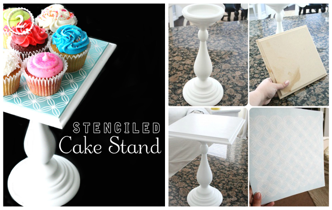 DIY Stenciled Cake Stand by The House of Smiths CLICK 