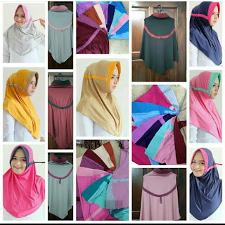 Jilbab Serut Kombinasi