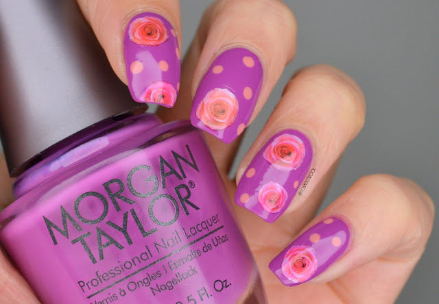 Purple Flower Nail Art