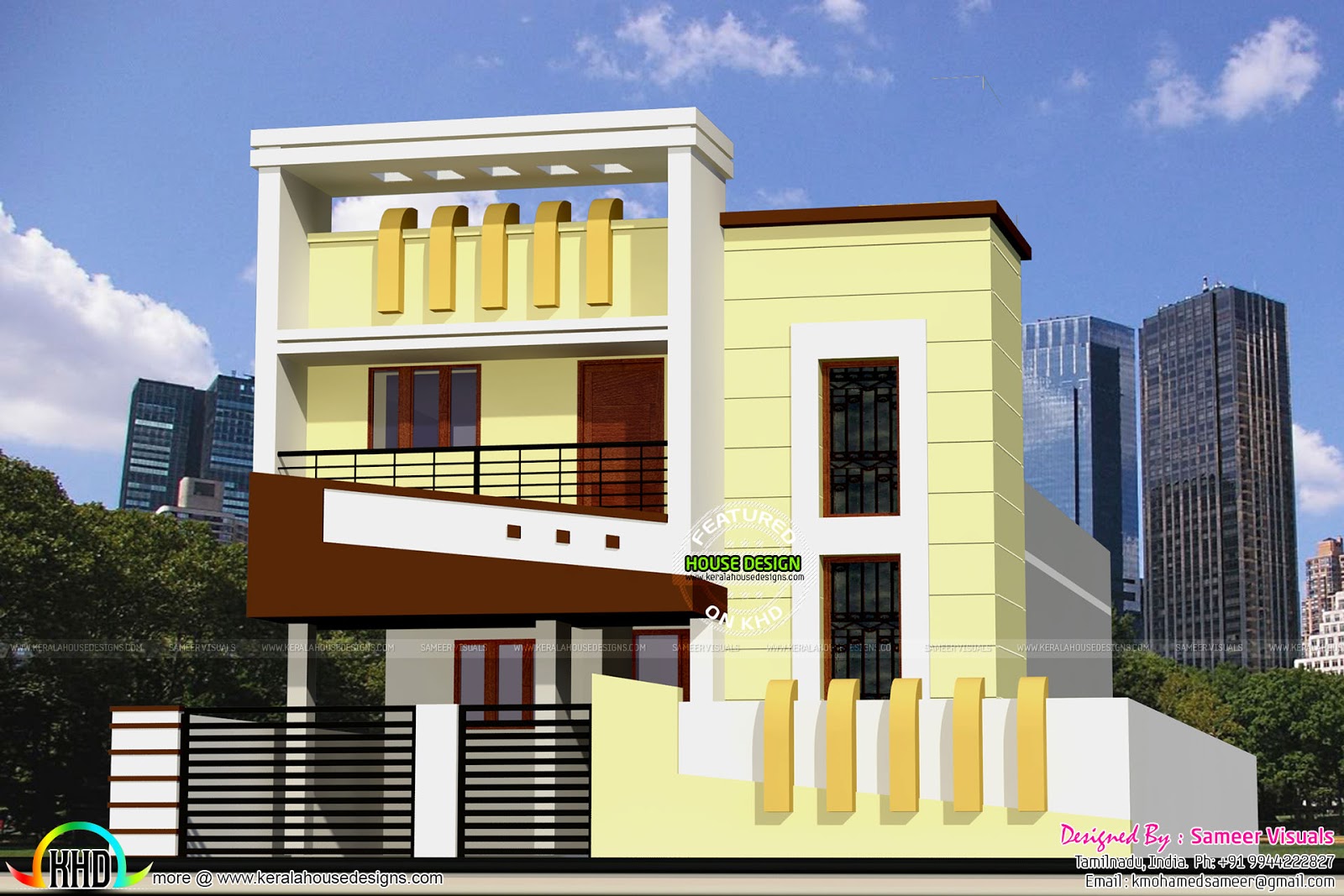 July 2016 - Kerala home design and floor plans - 1300 Sq-Ft Low Budget G+1 House Design