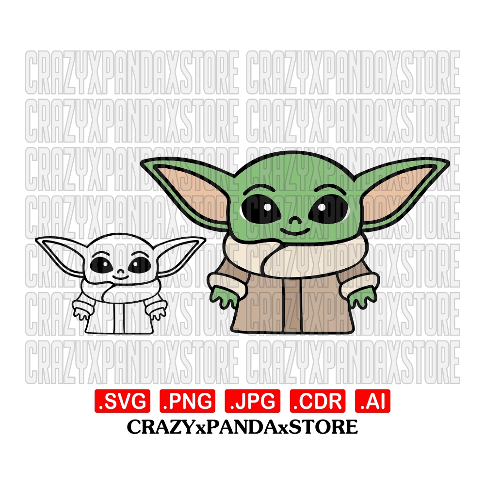 Cute Baby Yoda Baby Yoda Svg 1 Crazyxpandax