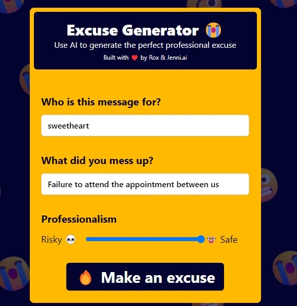 شرح  موقع excuses.ai لاعطاء الاعذار  بشكل احترافى