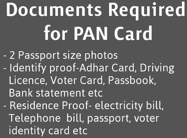 Document Fee Required to Apply for PAN