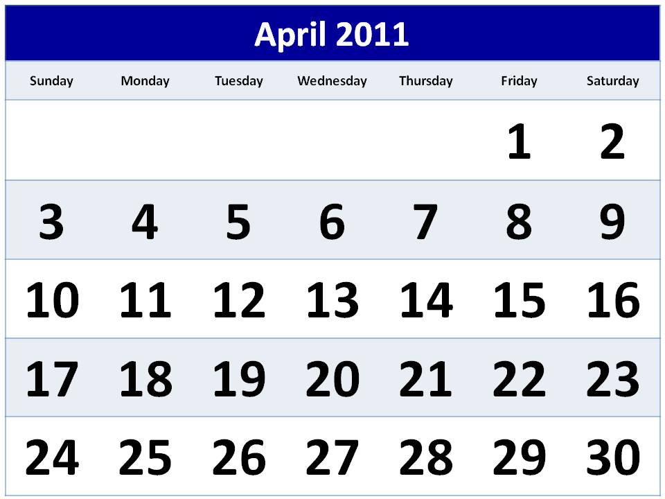 printable april 2011 calendar with holidays. printable april 2011 calendar