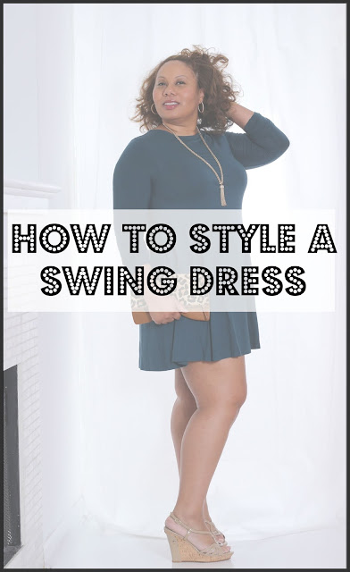 How to Style a Swing Dress | Curvy Outfit Ideas | Petite Outfit Ideas | Plus Size Fashion | Fall Fashion | OOTD | Professional Casual Chic Fashion and Style Inspiration