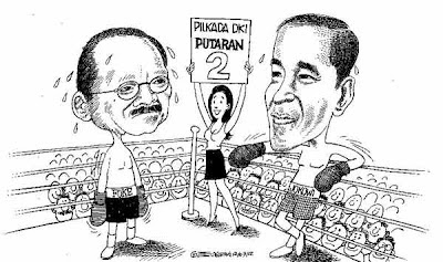 Karikatur Jokowi vs Foke dalam Pemilukada DKI Jakarta