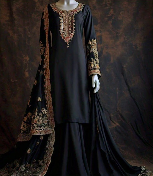  Kashmiri Black Dress 2024