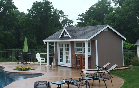 looking Pool House Shed . This is another custom built outdoor shed ...