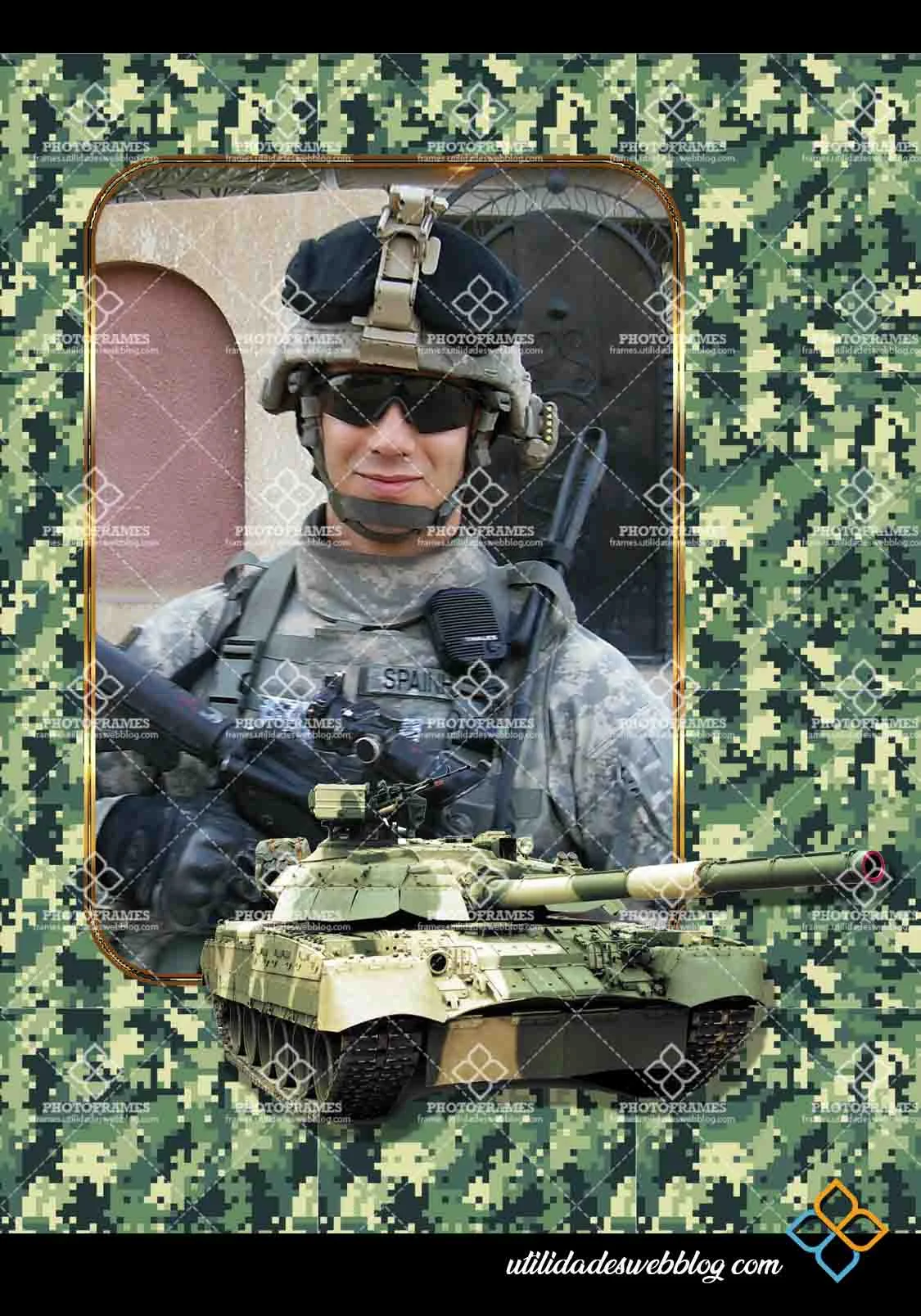 Marco para fotos al estilo militar en png