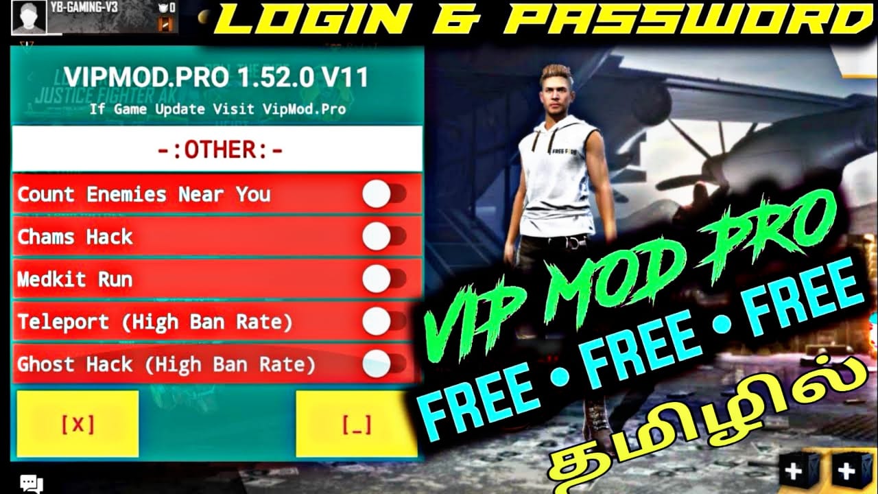 Free Vipmod Pro Hack Free Fire Vip Hack Freefire Full Freee No Need To Pay 100 Real Tamil Mod Apk