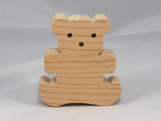 Handmade Wooden Toy Teddy Bear Cutout Unpainted and Ready to Paint from the Itty Bitty Animal Collection