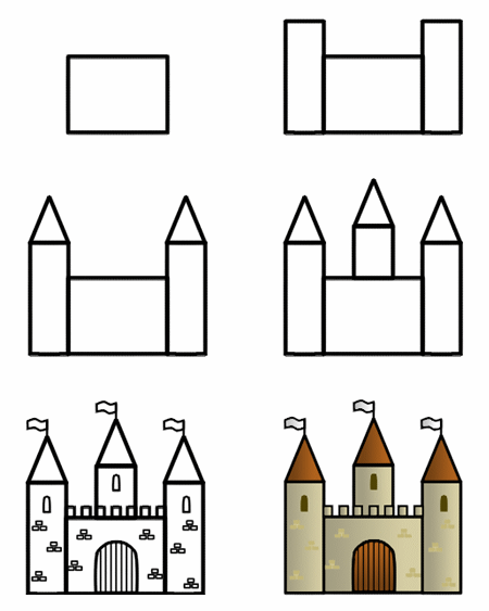 رسم قلعة صحراوية