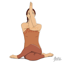 illustration d'audrey janvier - posture de yoga pour soulager le mal de dos