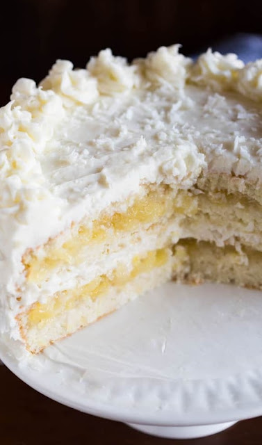 Coconut Cake with Pineapple Filling