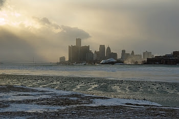 Detroit von Belle Isle, bei 0 Grad Fahrenheit © Cornelia Schaible