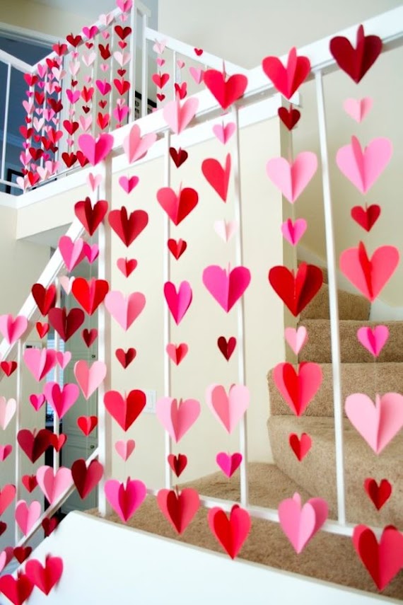 Easy crafts with heart paper