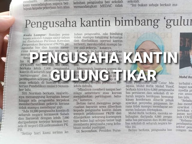 PENGUSAHA KANTIN SEKOLAH GULUNG TIKAR