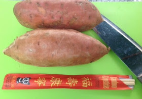 two whole sweet potatoes