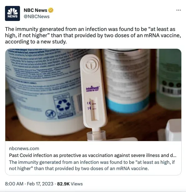 NBC Admits ‘Conspiracy Theorists Were Right,’ Natural Immunity More Effective Than mRNA Vaccines