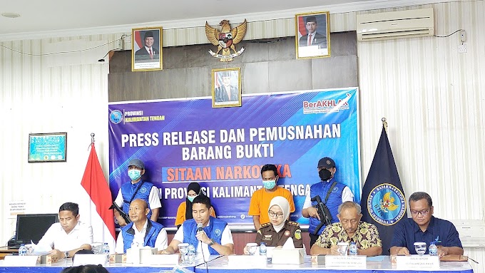 BNN Kalimantan Tengah Gelar Konferensi Pers Pengungkapan Kasus Narkotika Jaringan Antarprovinsi